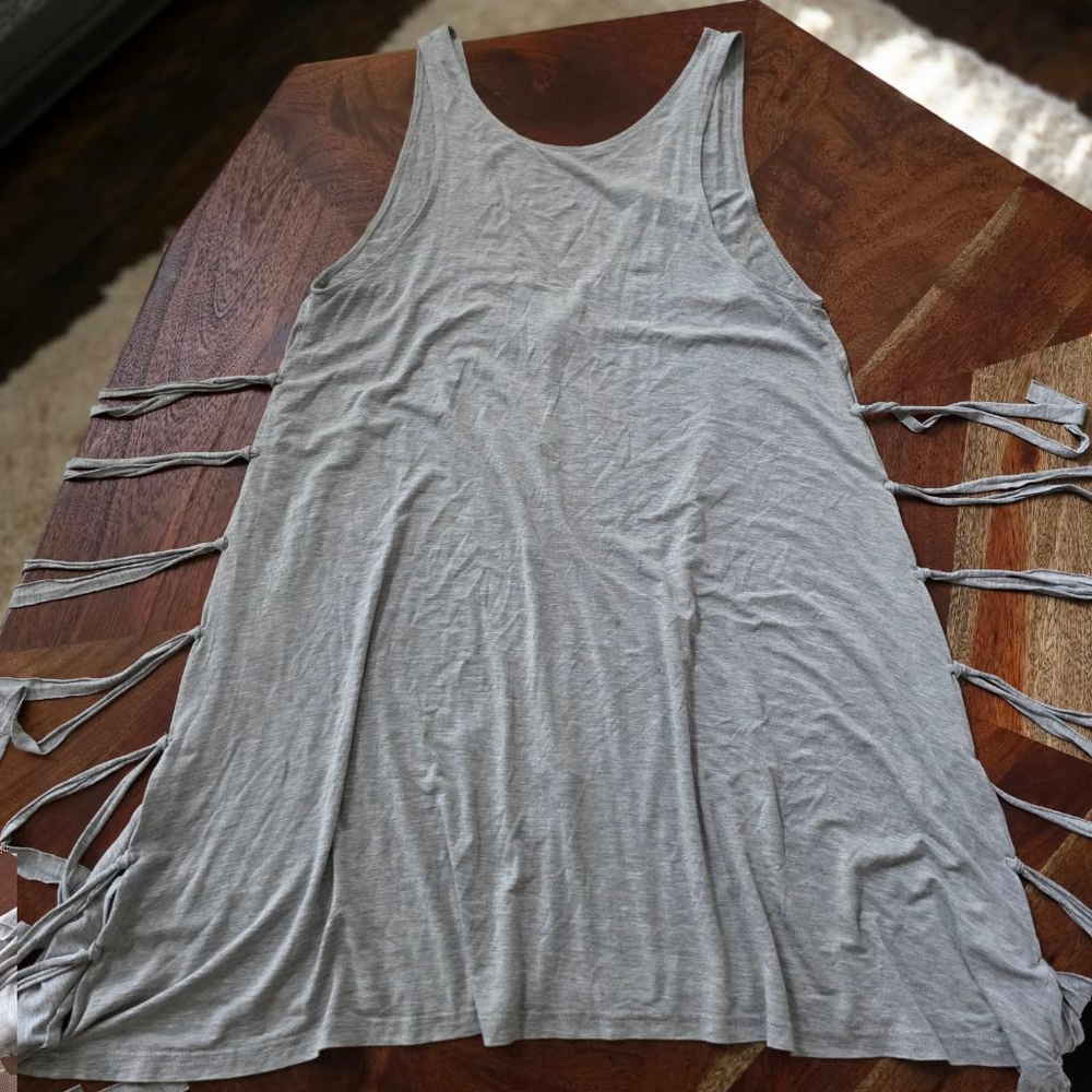 Women's POL Tank T-shirt Dress Size S Gray